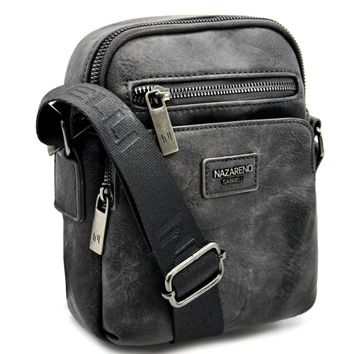 Borsello Uomo firmato Nazareno Gabrielli simil pelle borsellino Capiente e Resistente multi tasche