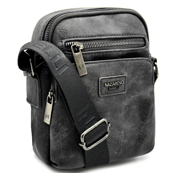 Borsello Uomo firmato Nazareno Gabrielli simil pelle borsellino Capiente e Resistente multi tasche