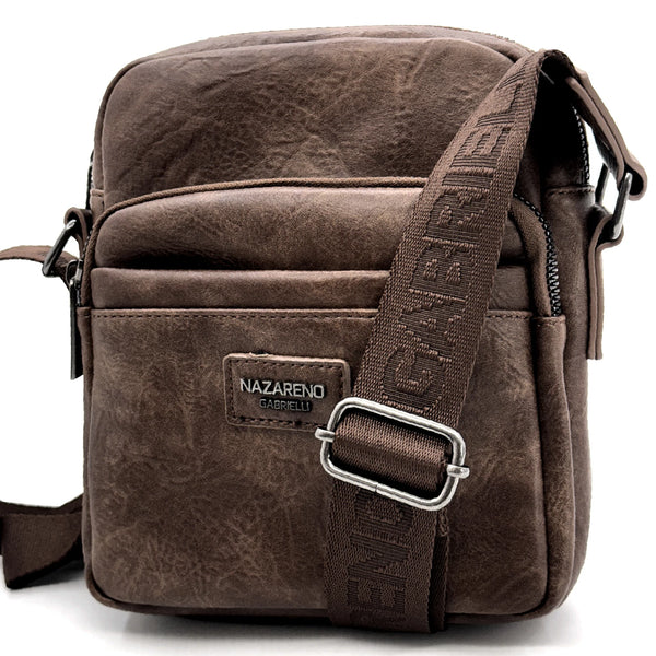 Borsello Uomo firmato Nazareno Gabrielli simil pelle borsellino Capiente e Resistente multi tasche nuovo