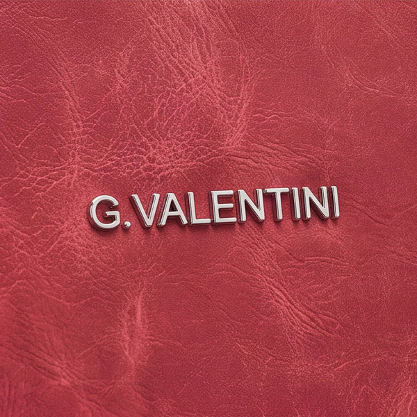 Shopping G. Valentini 9940-673D, colore Rosso, dettaglio del marchio