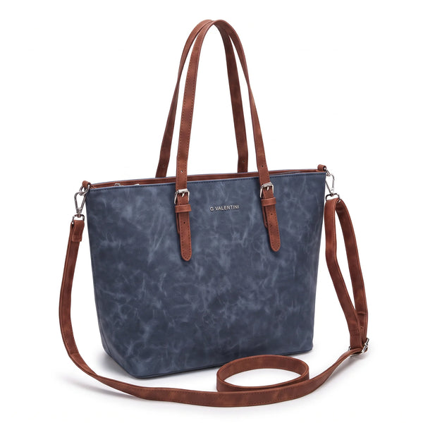Shopping G. Valentini 9940-673D, colore Blu, vista su sfondo bianco
