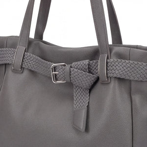 Shopping Valentini 6840-325, colore Grigio, dettaglio della cintura e fibbia