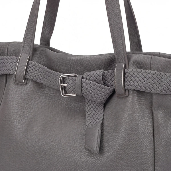 Shopping Valentini 6840-325, colore Grigio, dettaglio della cintura e fibbia