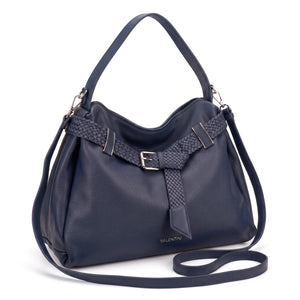 Borsa a spalla Valentini 6840-326, colore Blu, vista su sfondo bianco