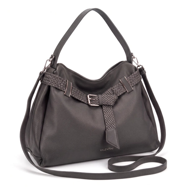 Borsa a spalla Valentini 6840-326, colore Grigio, vista su sfondo bianco