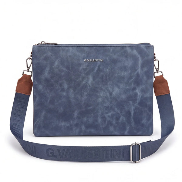 Tracolla G. Valentini A9950-131B, colore Blu, vista frontale