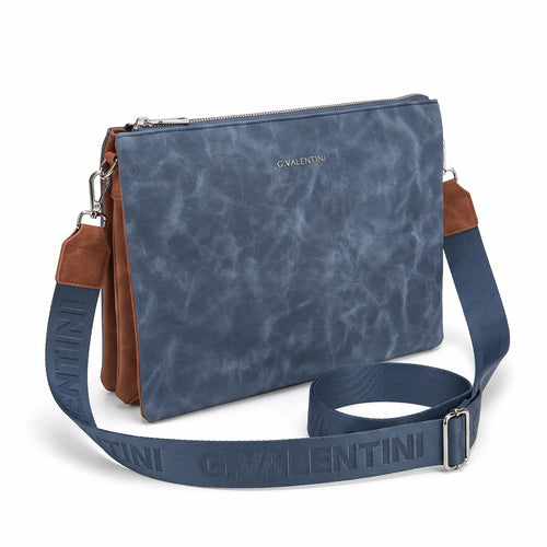 Tracolla G. Valentini A9950-131B, colore Blu, vista su sfondo bianco