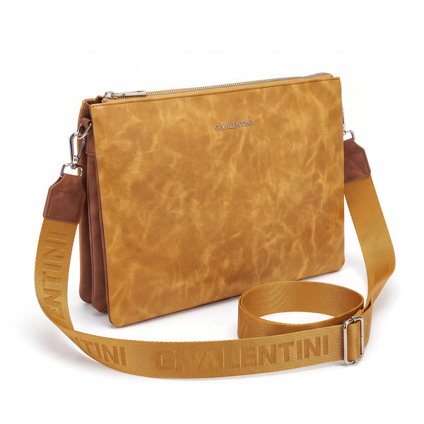 Tracolla G. Valentini A9950-131B, colore Giallo, vista su sfondo bianco