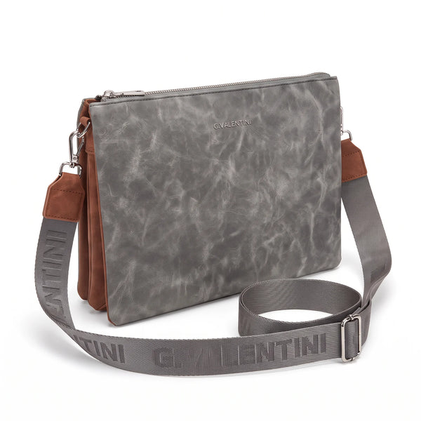 Tracolla G. Valentini A9950-131B, colore Grigio, vista su sfondo bianco