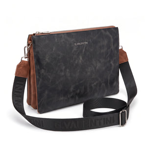 Tracolla G. Valentini A9950-131B, colore Nero, vista su sfondo bianco