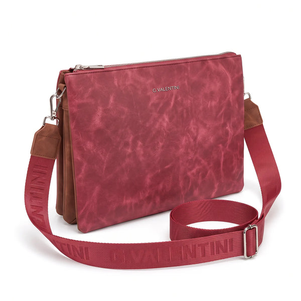 Tracolla G. Valentini A9950-131B, colore Rosso, vista su sfondo bianco