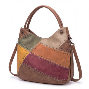 Borsa hobo patchwork multicolore 9440-107, tre quarti destro