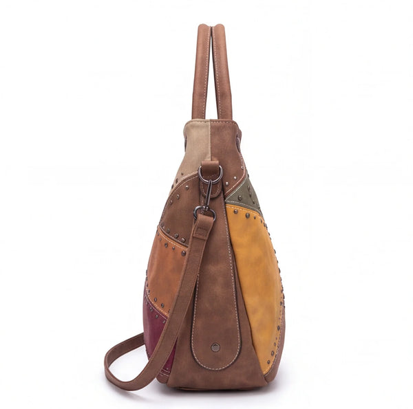 Borsa hobo patchwork multicolore 9440-107, vista laterale