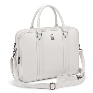 Borsa da lavoro doppio scomparto 94950, bianco, vista su sfondo bianco