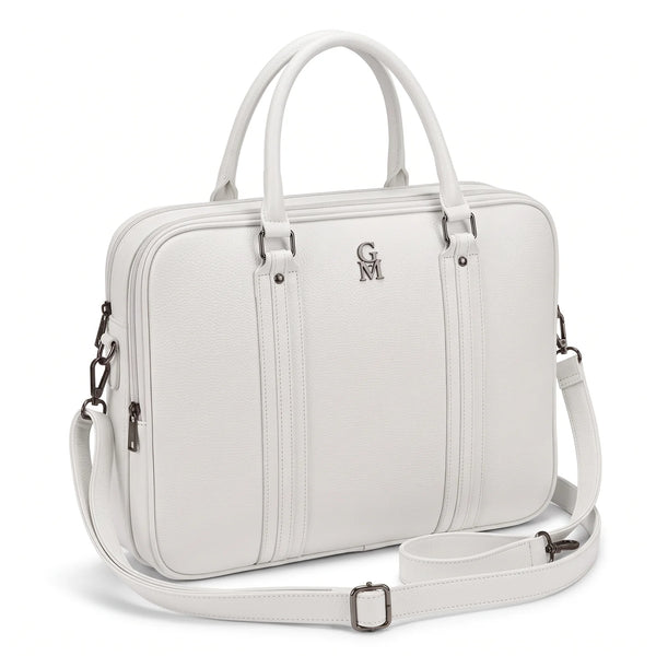 Borsa da lavoro doppio scomparto 94950, bianco, vista su sfondo bianco
