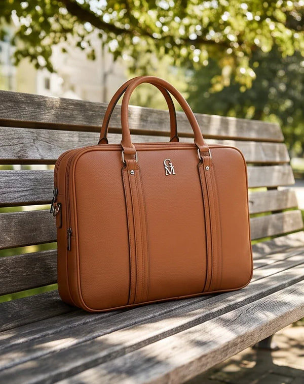 Borsa da lavoro doppio scomparto 94950, cuoio, scena di utilizzo