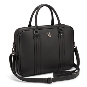 Borsa da lavoro doppio scomparto 94950, nero, vista su sfondo bianco