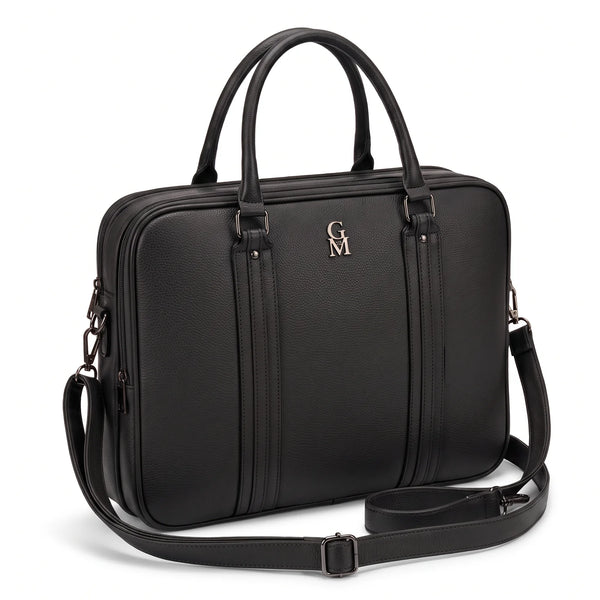 Borsa da lavoro doppio scomparto 94950, nero, vista su sfondo bianco