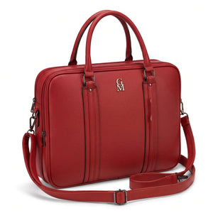 Borsa da lavoro doppio scomparto 94950, rosso, vista su sfondo bianco