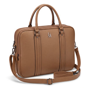 Borsa da lavoro doppio scomparto 94950, tortora, vista su sfondo bianco
