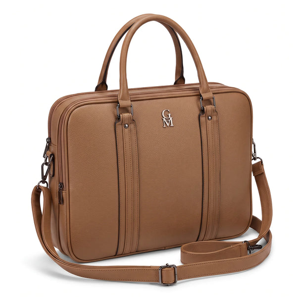 Borsa da lavoro doppio scomparto 94950, tortora, vista su sfondo bianco