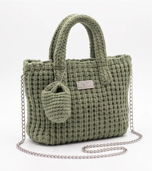 Borsa con due manici Baci & Abbracci BMZ004, verde salvia
