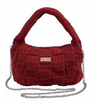 Borsa hobo a riquadri Baci & Abbracci BMZ006, bordeaux