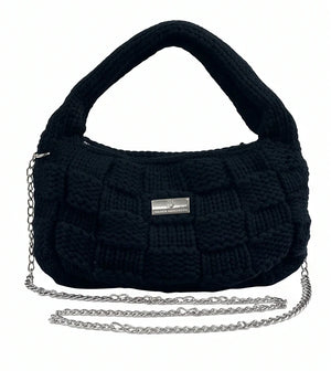 Borsa hobo a riquadri Baci & Abbracci BMZ006, nero