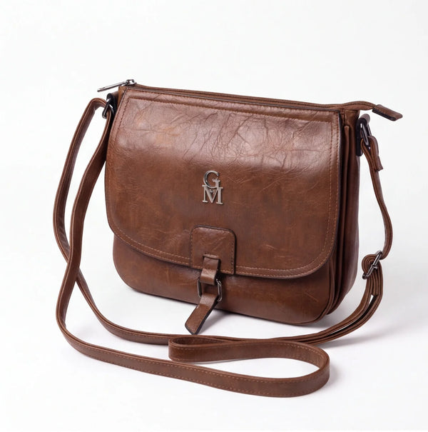 Borsa a tracolla 21008, marrone, vista frontale
