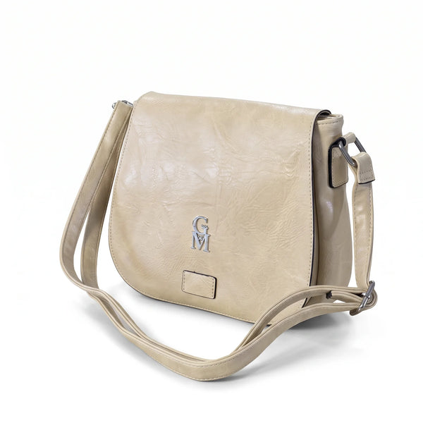 Borsa a tracolla 2881, avorio, vista su sfondo bianco