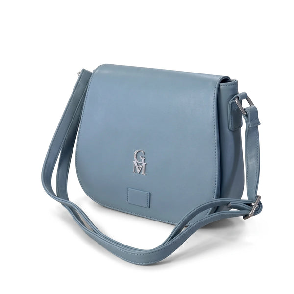 Borsa a tracolla 2881, azzurro polvere, vista su sfondo bianco