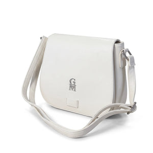 Borsa a tracolla 2881, bianco, vista su sfondo bianco
