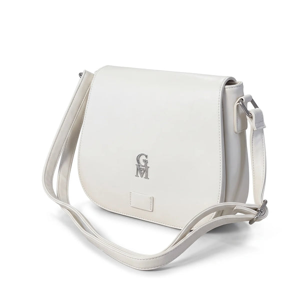 Borsa a tracolla 2881, bianco, vista su sfondo bianco