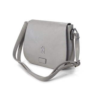 Borsa a tracolla 2881, grigio chiaro, vista su sfondo bianco