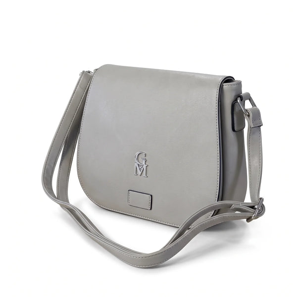 Borsa a tracolla 2881, grigio chiaro, vista su sfondo bianco