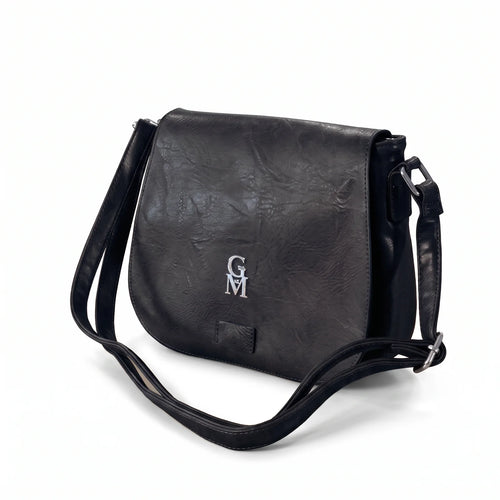 Borsa a tracolla 2881, nero, vista su sfondo bianco