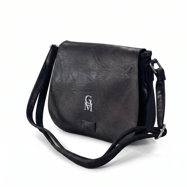 Borsa a tracolla 2881, nero, vista su sfondo bianco
