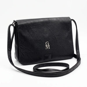 Borsa a tracolla L6322, nero, vista su sfondo bianco