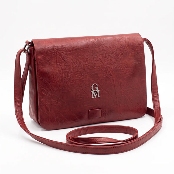 Borsa a tracolla L6322, rosso, vista su sfondo bianco