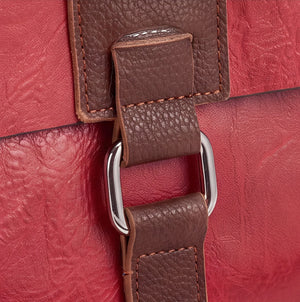 Borsa a tracolla T-8525B, rosso, dettaglio della fibbia