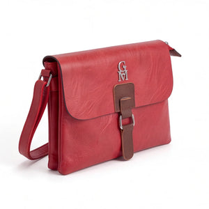 Borsa a tracolla T-8525B, rosso, vista di tre quarti