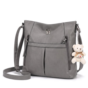 Tracolla zip verticali e orsetto HH6872, grigio, vista su sfondo bianco