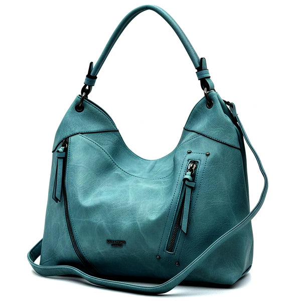 Borsa a sacco firmato da Nazareno Gabrielli Colletion donna spalla a tracolla simil pelle zip frontali