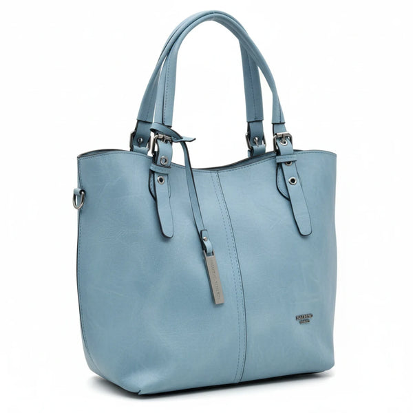 Borsa firmata Nazareno Gabrielli + pochette OMAGGIO donna spalla shopping capiente simil pelle venata coconuda