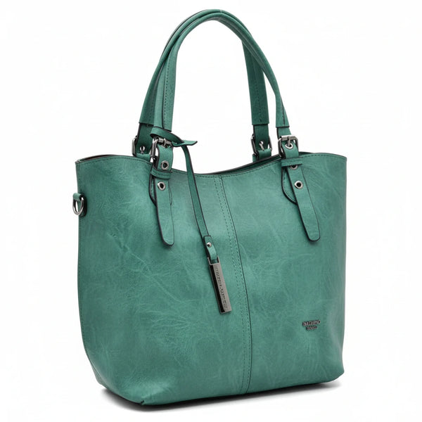Borsa firmata Nazareno Gabrielli + pochette OMAGGIO donna spalla shopping capiente simil pelle venata coconuda