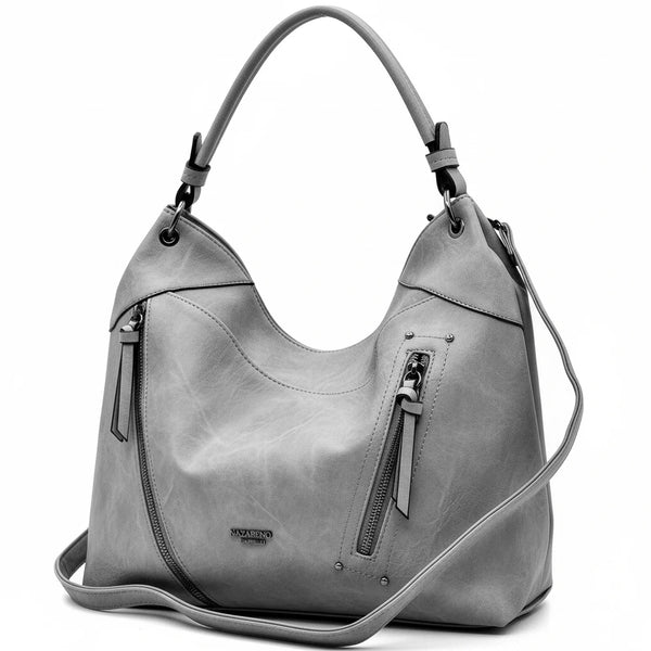 Borsa a sacco firmato da Nazareno Gabrielli Colletion donna spalla a tracolla simil pelle zip frontali