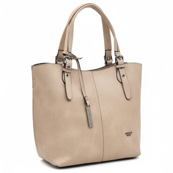 Borsa firmata Nazareno Gabrielli + pochette OMAGGIO donna spalla shopping capiente simil pelle venata coconuda