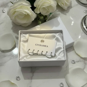 Set 6 Orecchini a Cerchio in Acciaio Inossidabile Oro – 3 Misure (Small, Medium, Large) – Impermeabili e Ipoallergenici