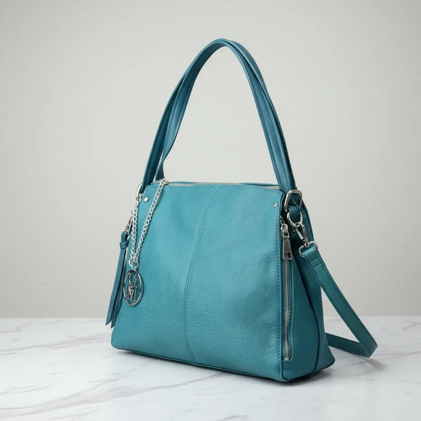 LA PERSICA - Borsa a bauletto  firmata GYOIAMEA a mano tracolla casual simil pelle martellata venata