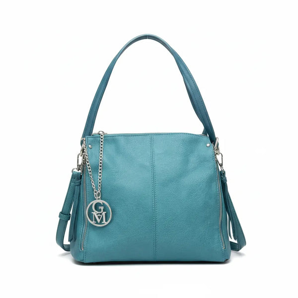 LA PERSICA - Borsa a bauletto  firmata GYOIAMEA a mano tracolla casual simil pelle martellata venata
